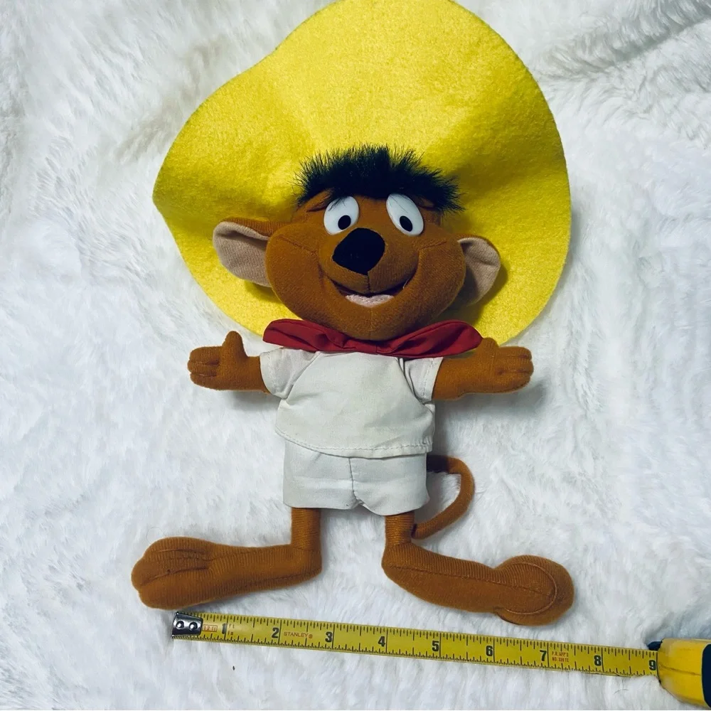 Vintage 1996 Looney Tunes Speedy González Plush Toy with Yellow Hat
